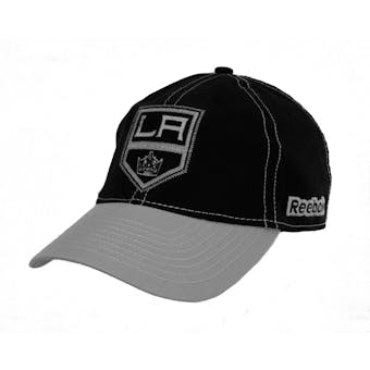 Los Angeles Kings Reebok Black Slouch Flex Fitted Hat (Adult S/M)