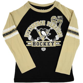 Pittsburgh Penguins Old Time Hockey Big Wheel Toddler Black L/S Tee Shirt (Toddler 2T)
