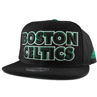 Boston Celtics Adidas NBA Authentic Draft Black Snapback Hat (Adult One Size)