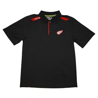 Detroit Red Wings Reebok Black Center Ice Performance Polo