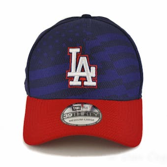Los Angeles Dodgers New Era Navy 39Thirty Stars & Stripes Flex Fit Hat (Adult L/XL)
