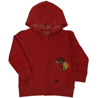 Chicago Blackhawks Old Time Hockey Wipeout Red Toddler Full Zip Fleece Hoodie (Toddler 3T)