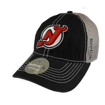 New Jersey Devils Reebok Black Cotton Cap Fitted Hat (Adult L/XL)