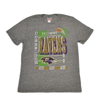 Baltimore Ravens Junk Food Gray Touchdown Tri-Blend Tee Shirt (Adult L)