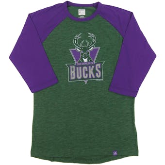 Milwaukee Bucks Majestic Green Don't Judge 3/4 Sleeve Dual Blend Tee Shirt (Adult XXL)