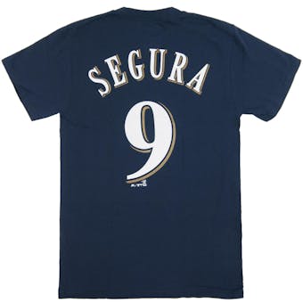 Jean Segura #9 Milwaukee Brewers Majestic Navy Name and Number Tee Shirt (Adult L)