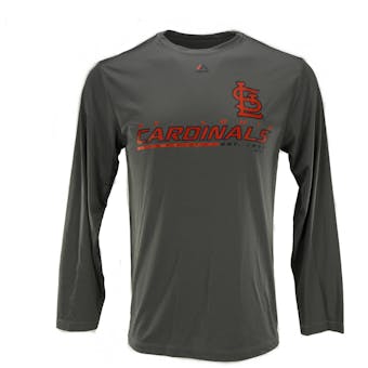 St. Louis Cardinals Majestic Gray Sweep Dreams L/S Performance Tee Shirt (Adult S)