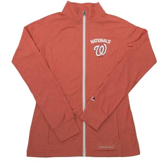 Washington Nationals Majestic Marled Red Count The Wins Womens Full Zip Jacket (Womens L)