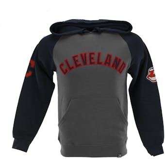 Cleveland Indians Majestic Gray & Navy Grand Slam Pullover Fleece Hoodie (Adult M)
