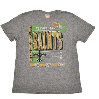 New Orleans Saints Junk Food Gray Touchdown Tri-Blend Tee Shirt