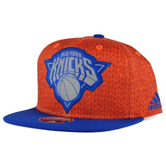 New York Knicks Adidas NBA Orange Flat Brim Snapback Hat (Adult One Size)