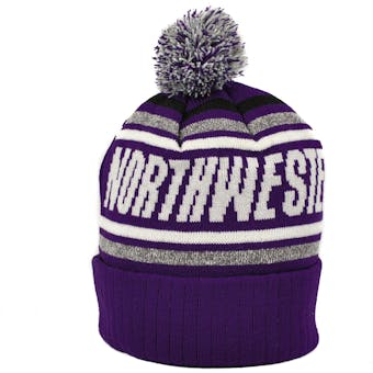 Northwestern Wildcats Top Of The World Purple Stryker Cuffed Pom Knit Hat (Adult One Size)