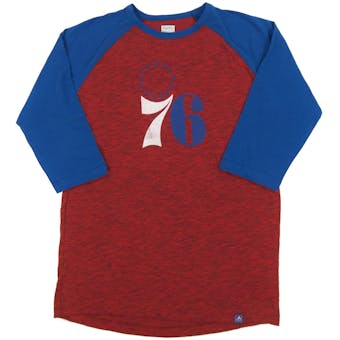 Philadelphia 76ers Majestic Red Don't Judge 3/4 Sleeve Dual Blend Tee Shirt (Adult S)