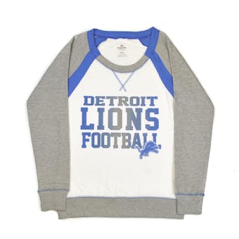 Detroit Lions Majestic Grey & White Counter IV Crew Fleece Sweatshirt