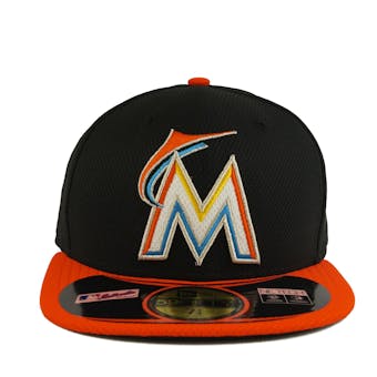 Miami Marlins New Era Diamond Era 59Fifty Fitted Black & Orange Hat (7 1/2)