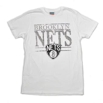 Brooklyn Nets Junk Food White Name & Logo Tee Shirt (Adult M)
