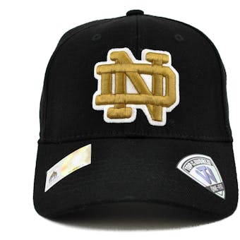 Notre Dame Fighting Irish Top Of The World Premium Collection Black One Fit Flex Hat (Adult One Size)