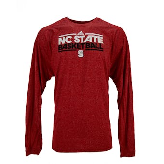North Carolina State Wolfpack Adidas Red Climalite Performance Long Sleeve Tee Shirt (Adult M)