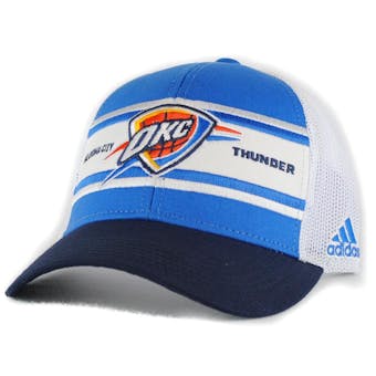Oklahoma City Thunder Adidas NBA Trucker Snap White Hat (Adult One Size)