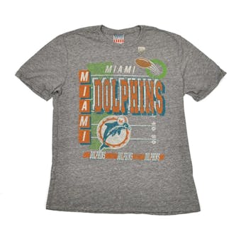 Miami Dolphins Junk Food Gray Touchdown Tri-Blend Tee Shirt (Adult L)