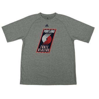 Portland Trail Blazers Adidas Grey Climalite Rip City Performance Tee Shirt (Adult M)