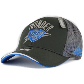 Oklahoma City Thunder Adidas NBA Pro Shape Flex Grey Fitted Hat (Adult L/XL)