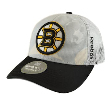 Boston Bruins Reebok White Draft Cap Structured Adjustable Hat (Adult One Size)