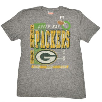 Green Bay Packers Junk Food Gray Touchdown Tri-Blend Tee Shirt (Adult L)