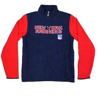 New York Rangers Reebok Navy Full Zip Microfleece Jacket (Womens L)
