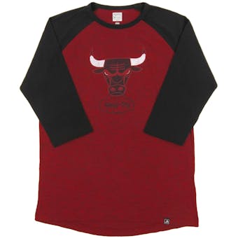 Chicago Bulls Majestic Red Don't Judge 3/4 Sleeve Dual Blend Tee Shirt (Adult M)
