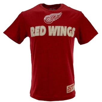 Detroit Red Wings Majestic Heather Red Chase The Trophy Tee Shirt (Adult L)