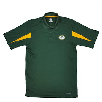 Green Bay Packers Majestic Green Field Classic Cool Base Performance Polo (Adult S)