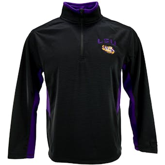 LSU Tigers Colosseum Black Training Day 1/4 Zip Pullover Performance Fleece (Adult L)
