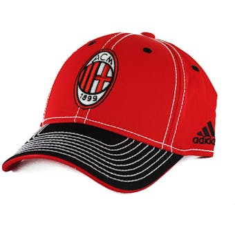 A.C. Milan Adidas Soccer Red Pro Shape Flex Hat (Adult L/XL)