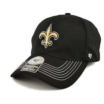 New Orleans Saints '47 Brand Black Game Time 47 Closer Stretch Fit Hat (Adult One Size)