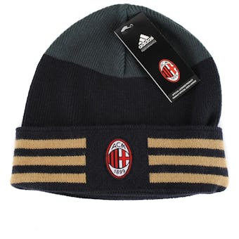 A.C. Milan Adidas Soccer Licensed Club Black Knit Hat (Adult One Size)