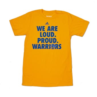 Golden State Warriors Adidas The Go To We Are Loud Proud Gold Tee Shirt (Adult M)