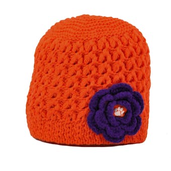 Clemson Tigers Top Of The World Womens Orange Maritime Flower Knit Hat (Womens One Size)