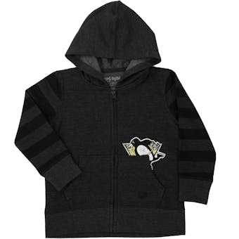 Pittsburgh Penguins Old Time Hockey Wipeout Gray Toddler Full Zip Fleece Hoodie (Toddler 2T)