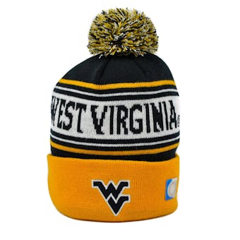 West Virginia Mountaineers Top Of The World Navy & Yellow Ambient Cuffed Pom Knit Hat (Adult One Size)