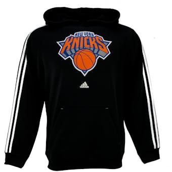 New York Knicks Adidas Black 3 Stripe Fleece Hoodie (Adult M)