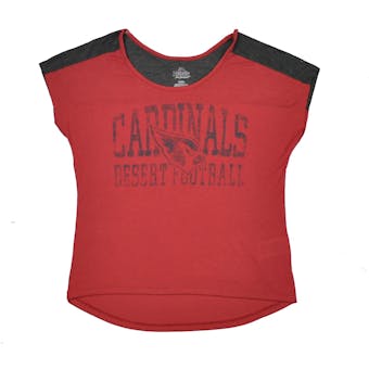 Arizona Cardinals Majestic Maroon & Grey Play For Me Tee Shirt (Womens L)