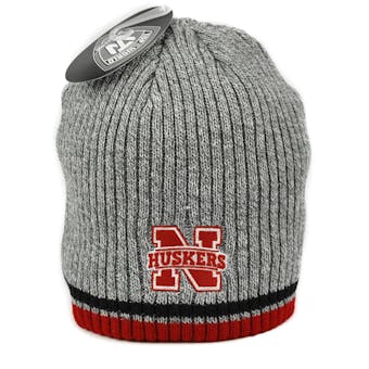 Nebraska Cornhuskers Top Of The World Gray Fog Uncuffed Knit Hat (Adult One Size)