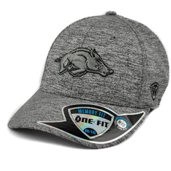 Arkansas Razorbacks Top Of The World Steam Heather Grey One Fit Flex Hat (Adult One Size)