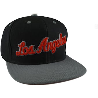 Los Angeles Clippers Adidas NBA Black & Grey Flat Brim Snapback Hat (Adult One Size)