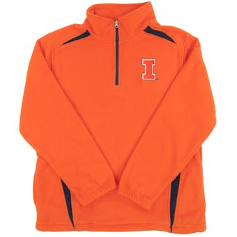Illinois Fighting Illini Genuine Stuff Orange 1/4 Zip Polar Fleece Jacket (Adult Medium)