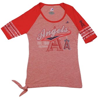 Los Angeles Angels Majestic Red My Favorite Game Fashion Tee Shirt (Womens M)