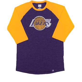 Los Angeles Lakers Majestic Purple Don't Judge 3/4 Sleeve Dual Blend Tee Shirt (Adult L)