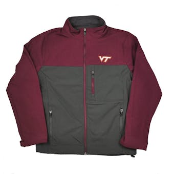 Virginia Tech Hokies Colosseum Maroon & Gray Yukon II Softshell Full Zip Jacket (Adult L)