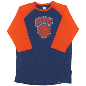 New York Knicks Majestic Blue Don't Judge 3/4 Sleeve Dual Blend Tee Shirt (Adult XXL)